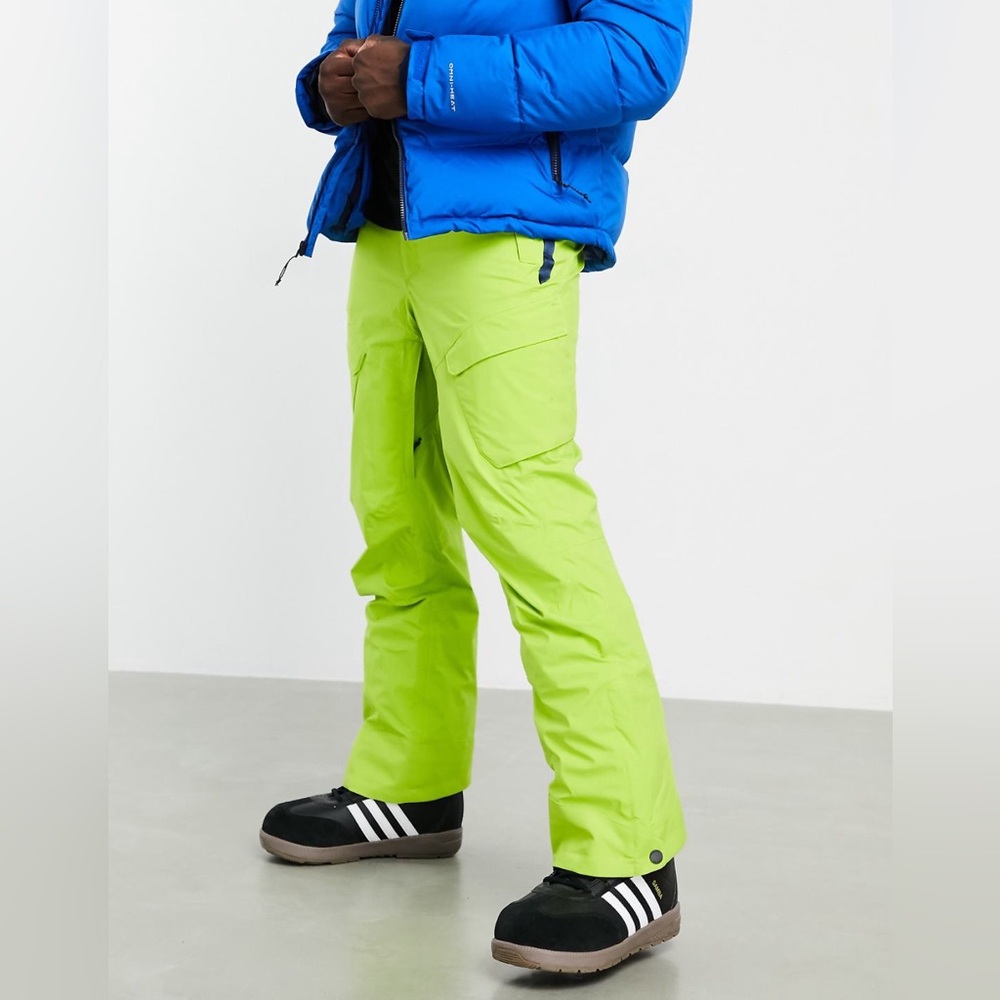 NWT Columbia Men’s Omni-Tech Powder Stash ski pants in Lime Green, Size 3X